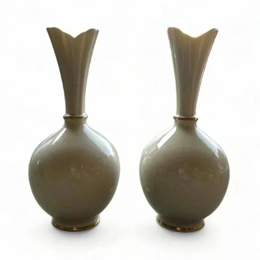 Vintage Lenox Floral Rose Flower Bud Vases - Picture 2 of 3